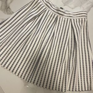 Unique White and Black Pleated Skirt